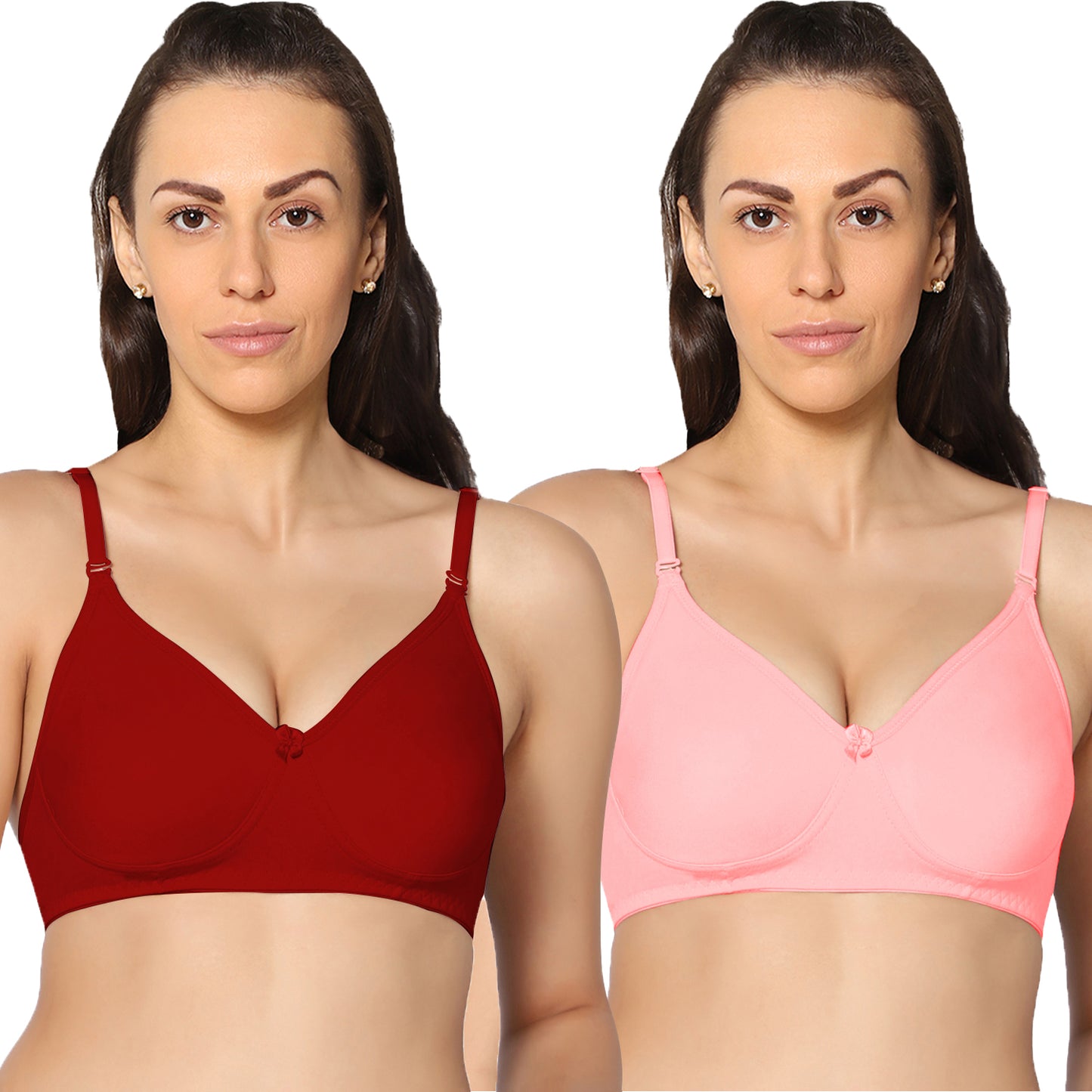 Full Coverage Non Padded Super Combed Cotton Stretch All Day Comfort Bra (Pack Of 2)