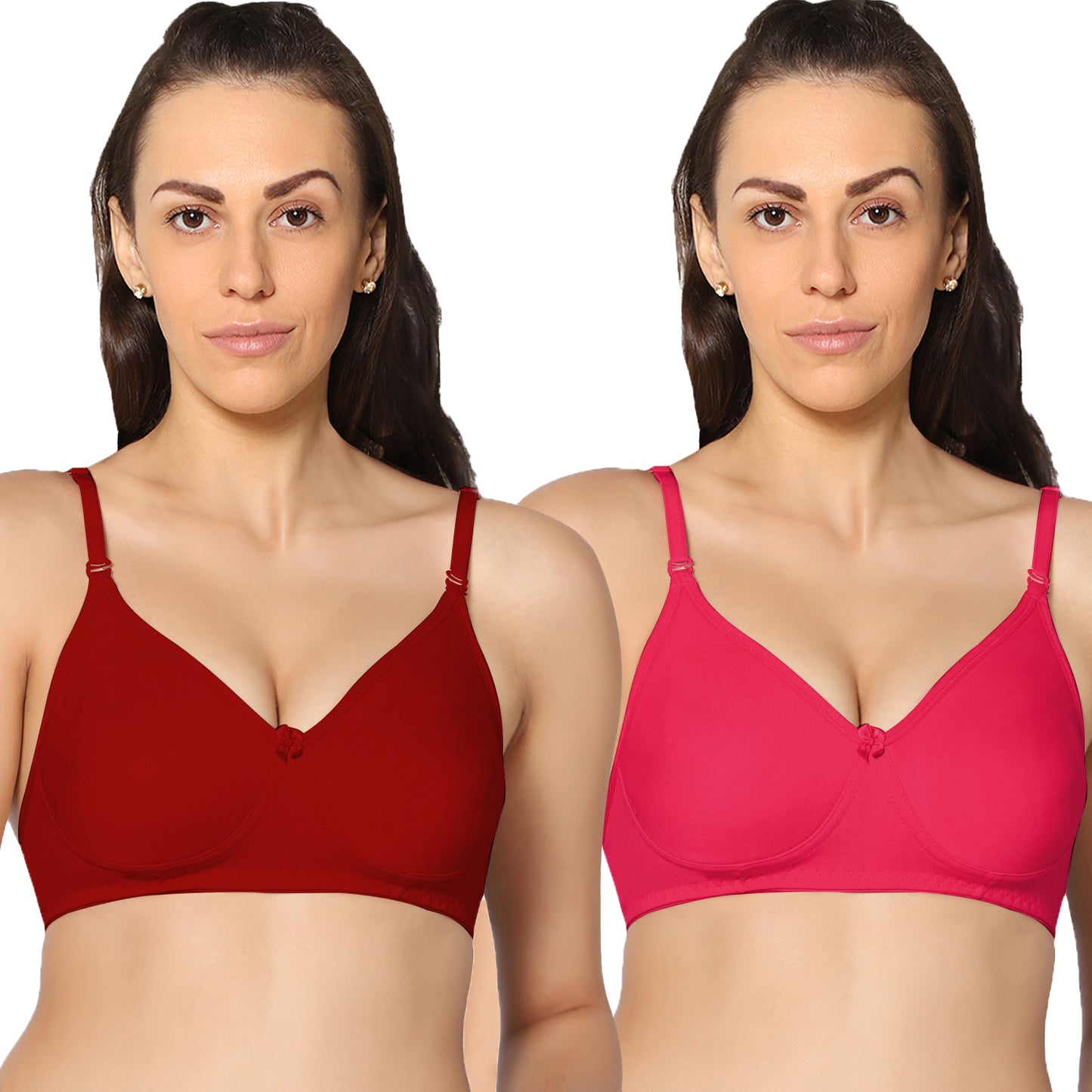 Full Coverage Non Padded Super Combed Cotton Stretch All Day Comfort Bra (Pack Of 2)