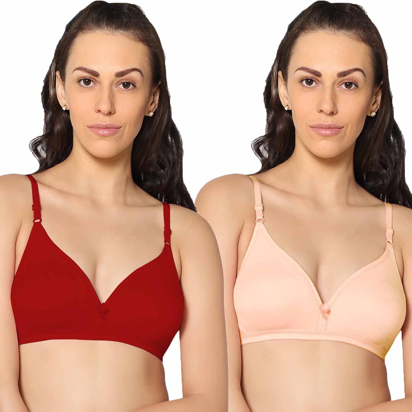 Half Coverage Non Padded Wire Free Everyday Bra Pack Of 2.