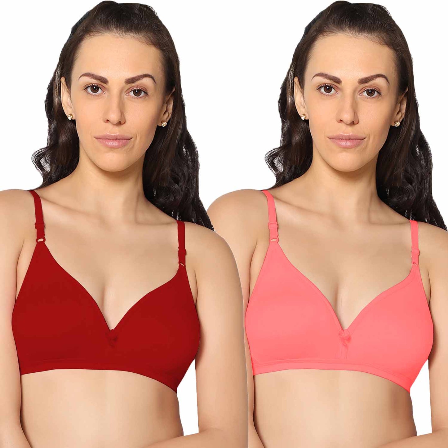 Half Coverage Non Padded Wire Free Everyday Bra Pack Of 2.