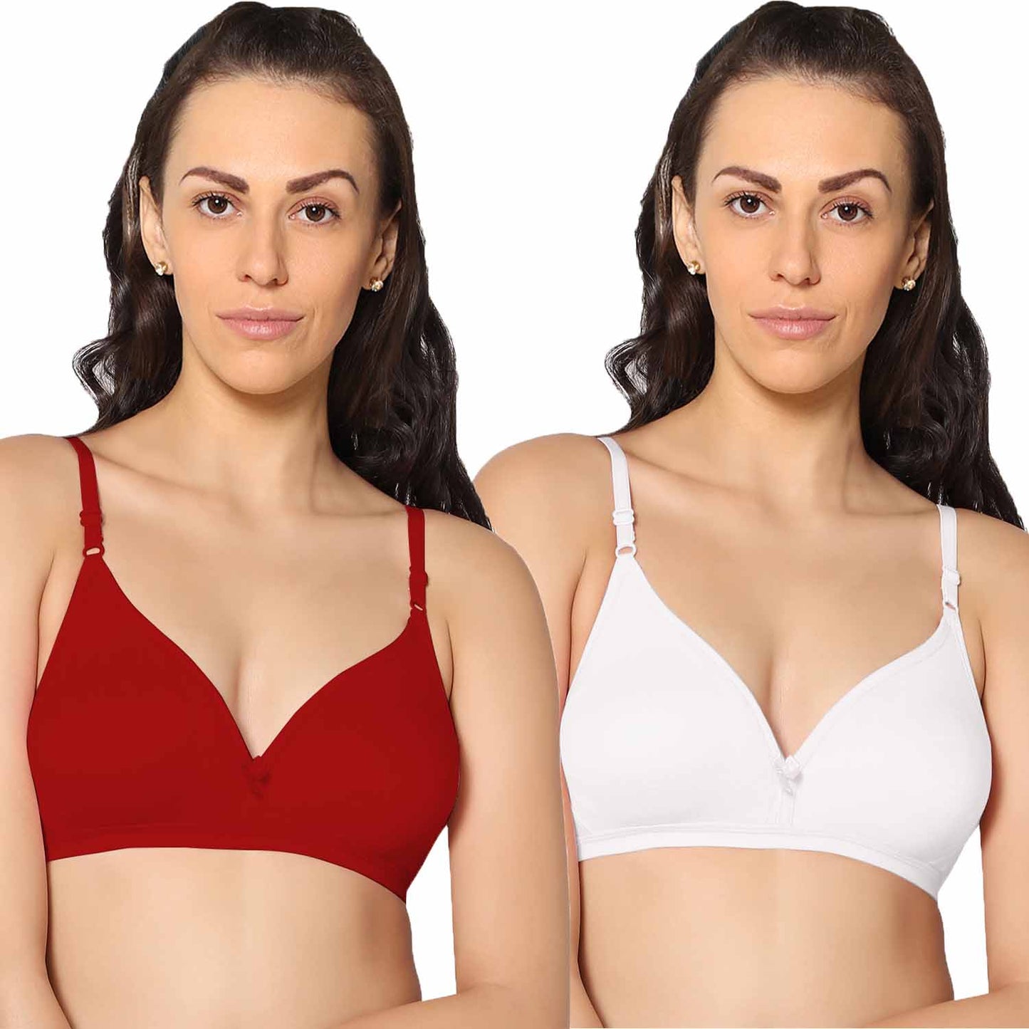 Half Coverage Non Padded Wire Free Everyday Bra Pack Of 2.