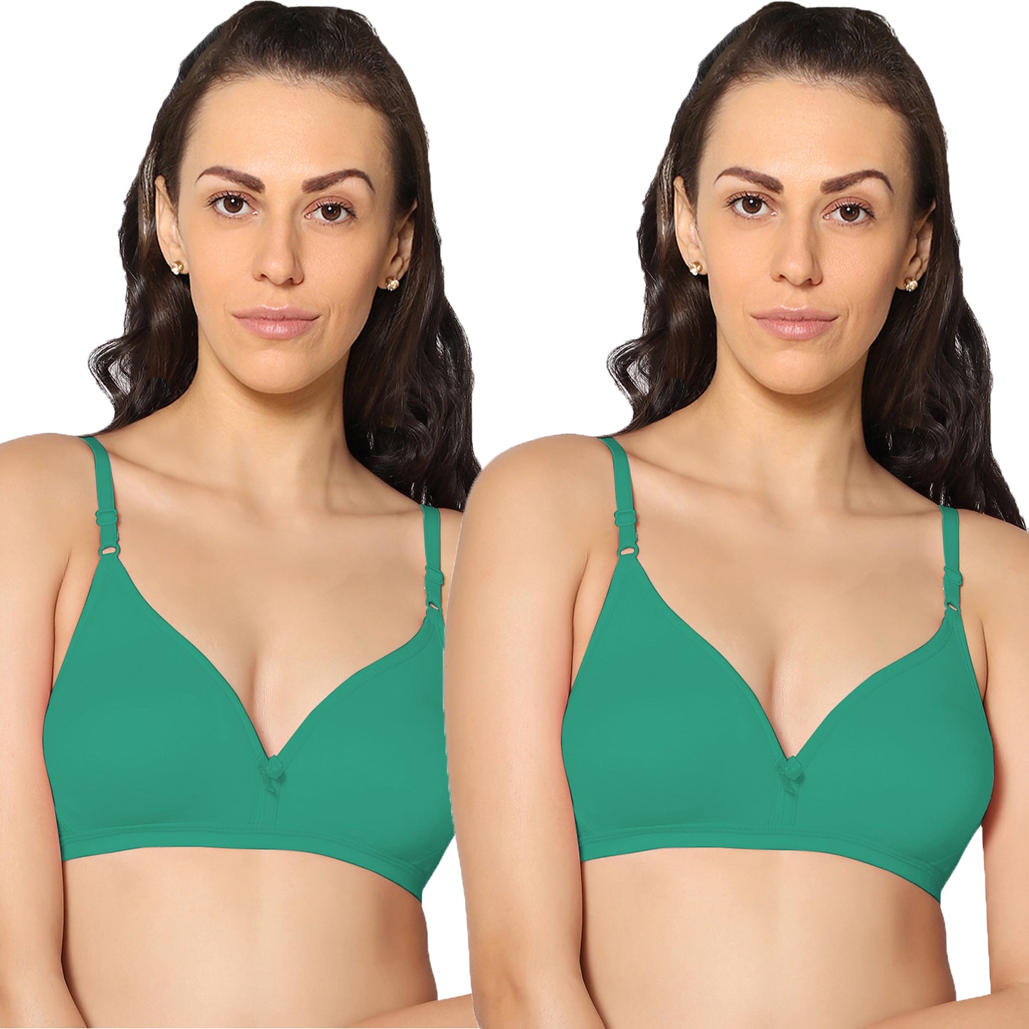 Half Coverage Non Padded Wire Free Everyday Bra Pack Of 2.