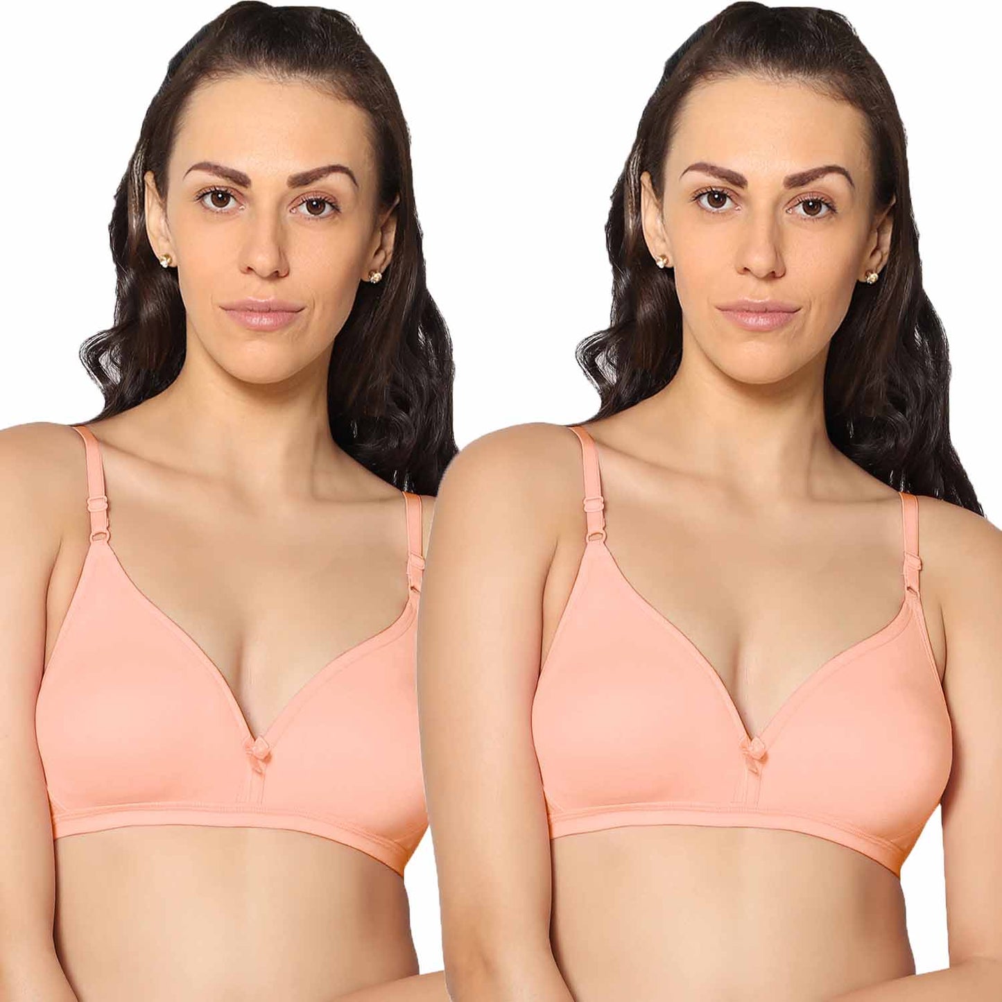 Half Coverage Non Padded Wire Free Everyday Bra Pack Of 2.