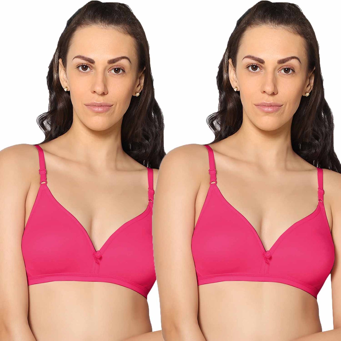 Half Coverage Non Padded Wire Free Everyday Bra Pack Of 2.