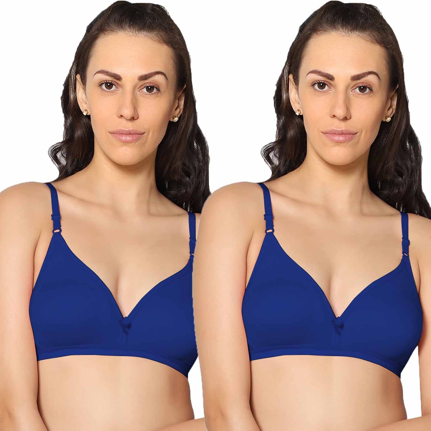 Half Coverage Non Padded Wire Free Everyday Bra Pack Of 2.