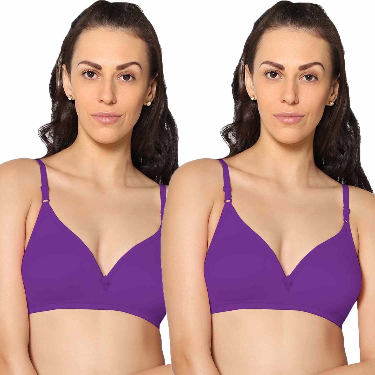 Half Coverage Non Padded Wire Free Everyday Bra Pack Of 2.