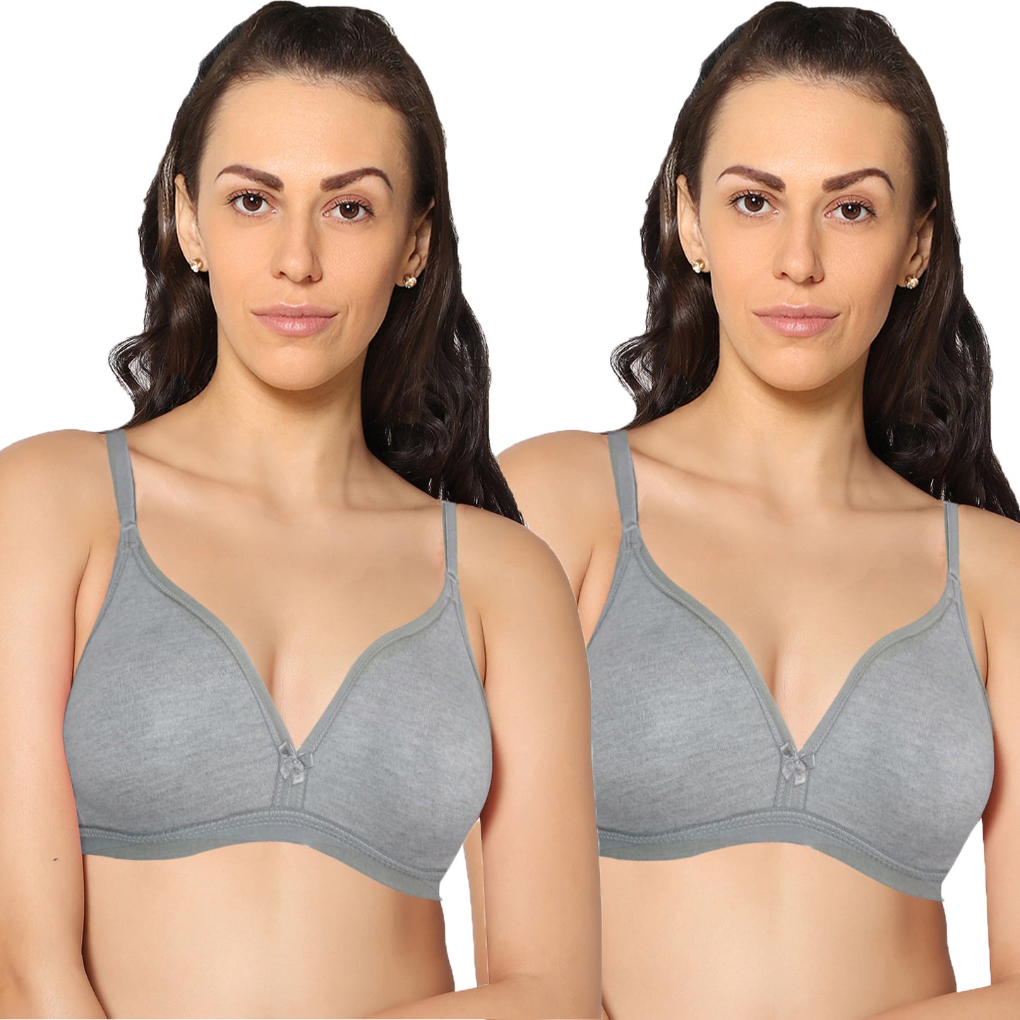 Half Coverage Non Padded Wire Free Everyday Bra Pack Of 2.