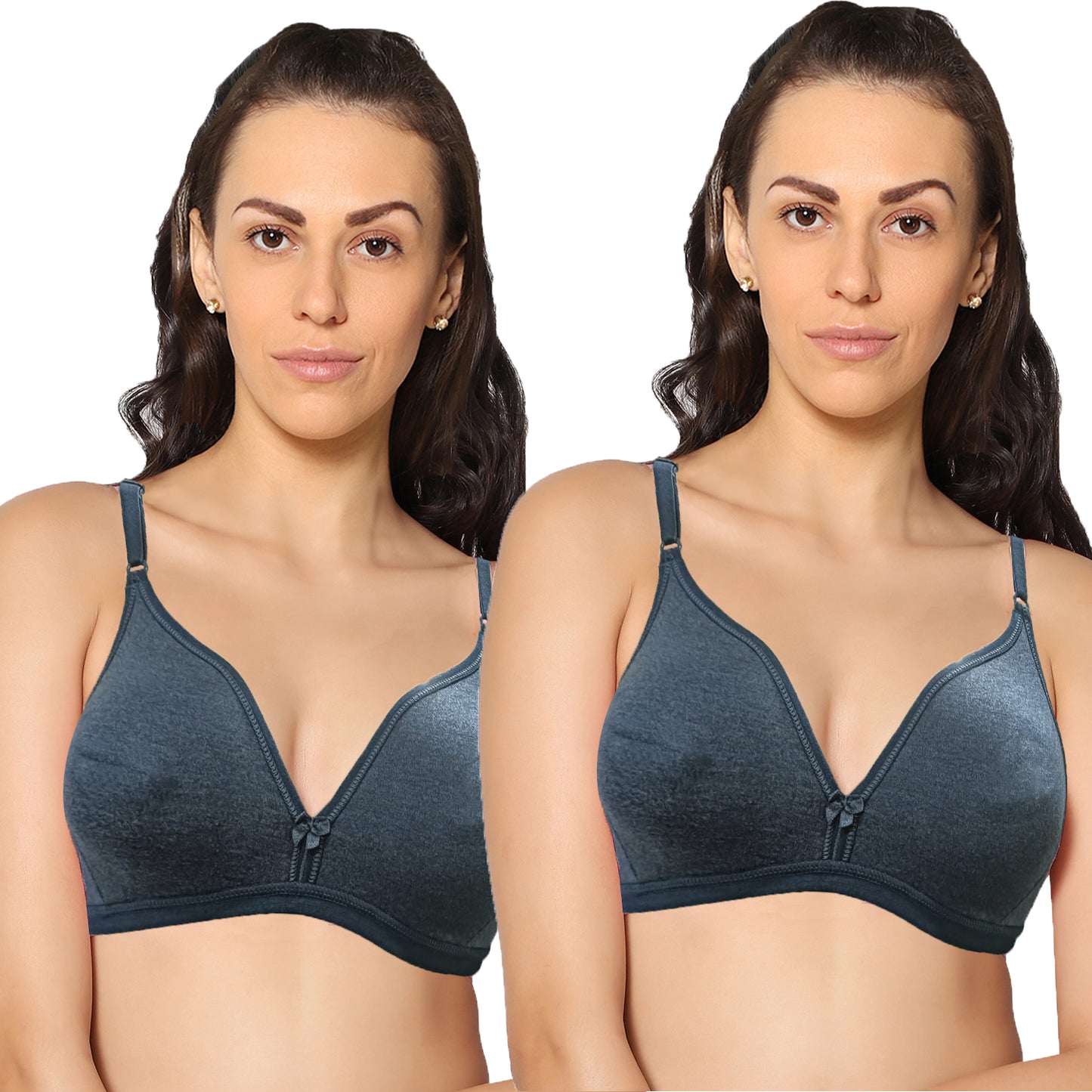 Half Coverage Non Padded Wire Free Everyday Bra Pack Of 2. – Eden