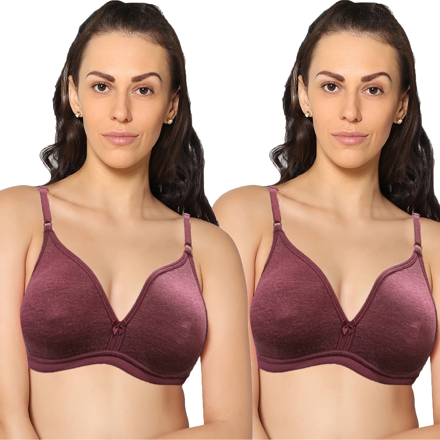 Half Coverage Non Padded Wire Free Everyday Bra Pack Of 2.