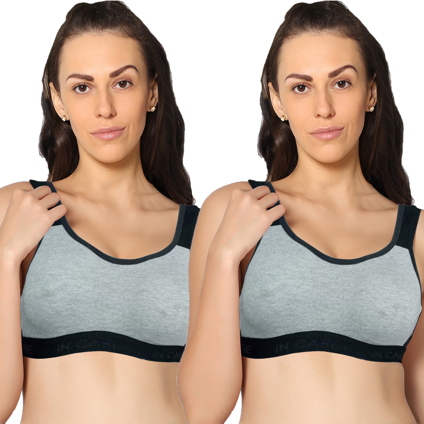 Full Coverage Non Padded All Day Comfort Workout Sports Bra Pack Of 2.