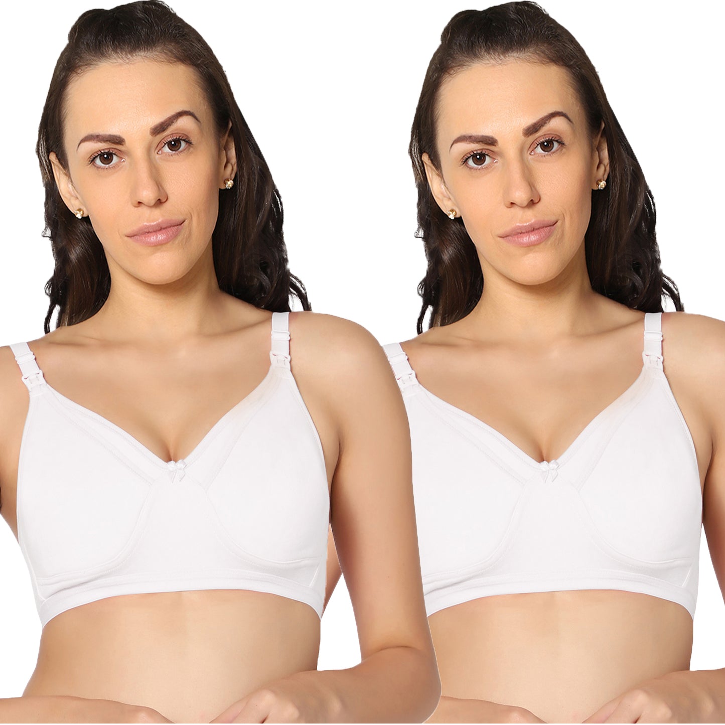 Full Coverage Non Padded All Day Comfort Feeding Bra (Pack Of 2)