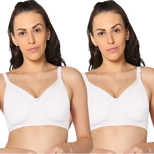 Full Coverage Non Padded All Day Comfort Feeding Bra (Pack Of 2)