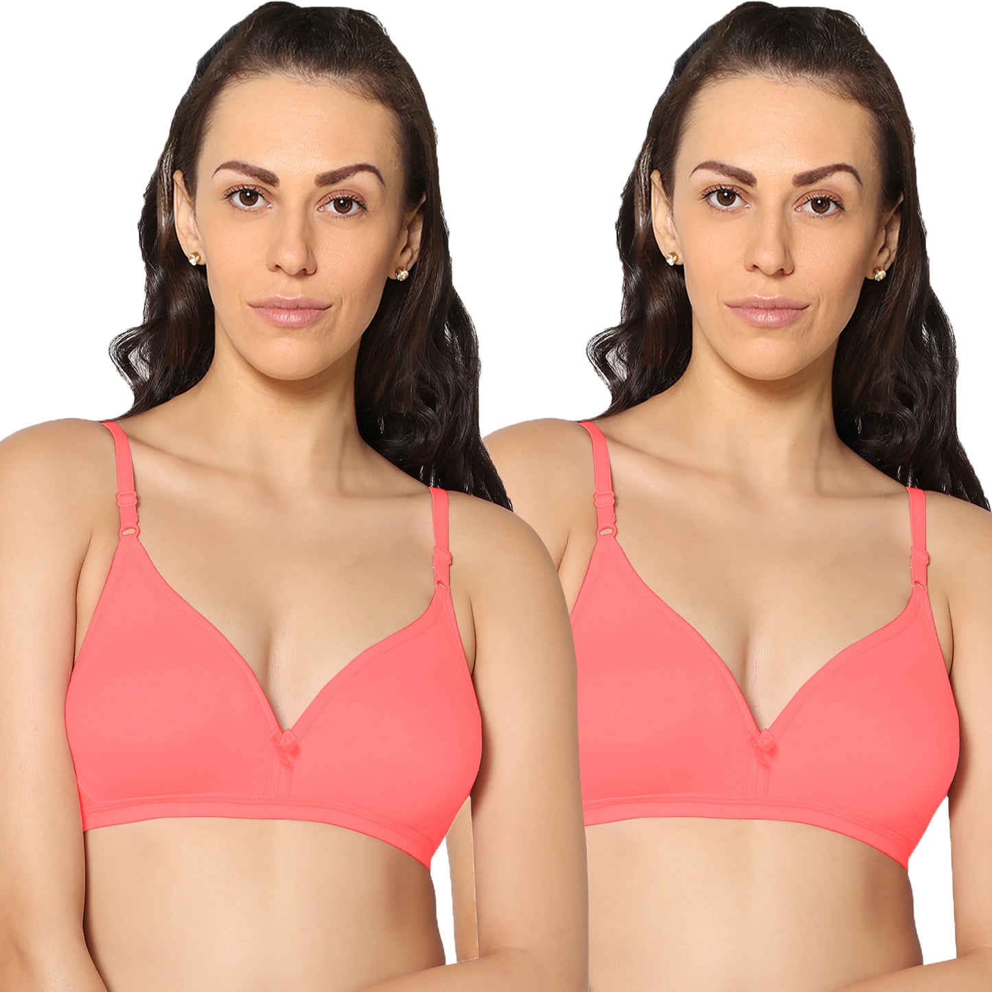 Half Coverage Non Padded Wire Free Everyday Bra Pack Of 2.