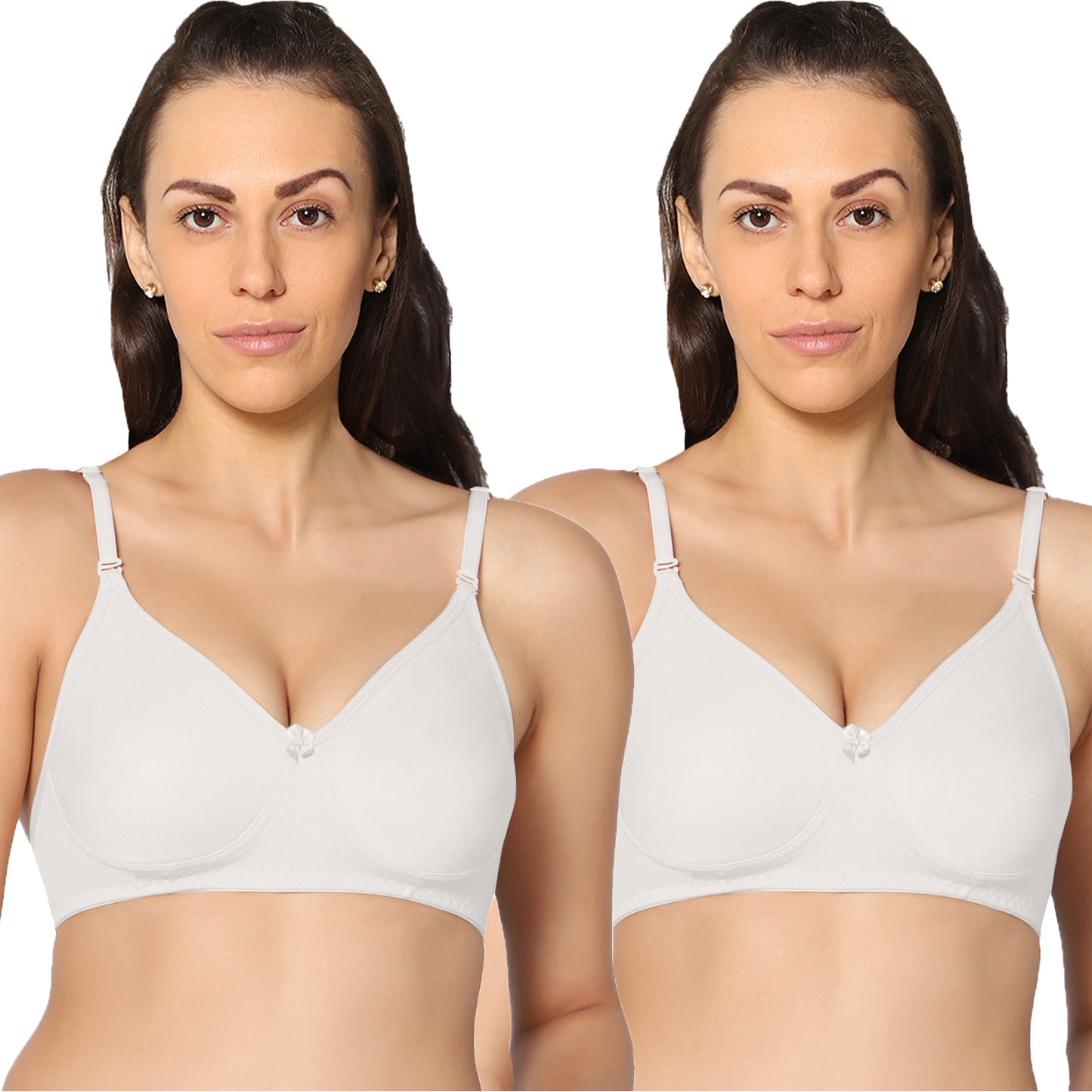 Full Coverage Non Padded Super Combed Cotton Stretch All Day Comfort Bra (Pack Of 2)