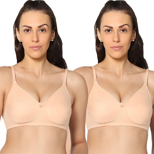 Full Coverage Non Padded Super Combed Cotton Stretch All Day Comfort Bra (Pack Of 2)