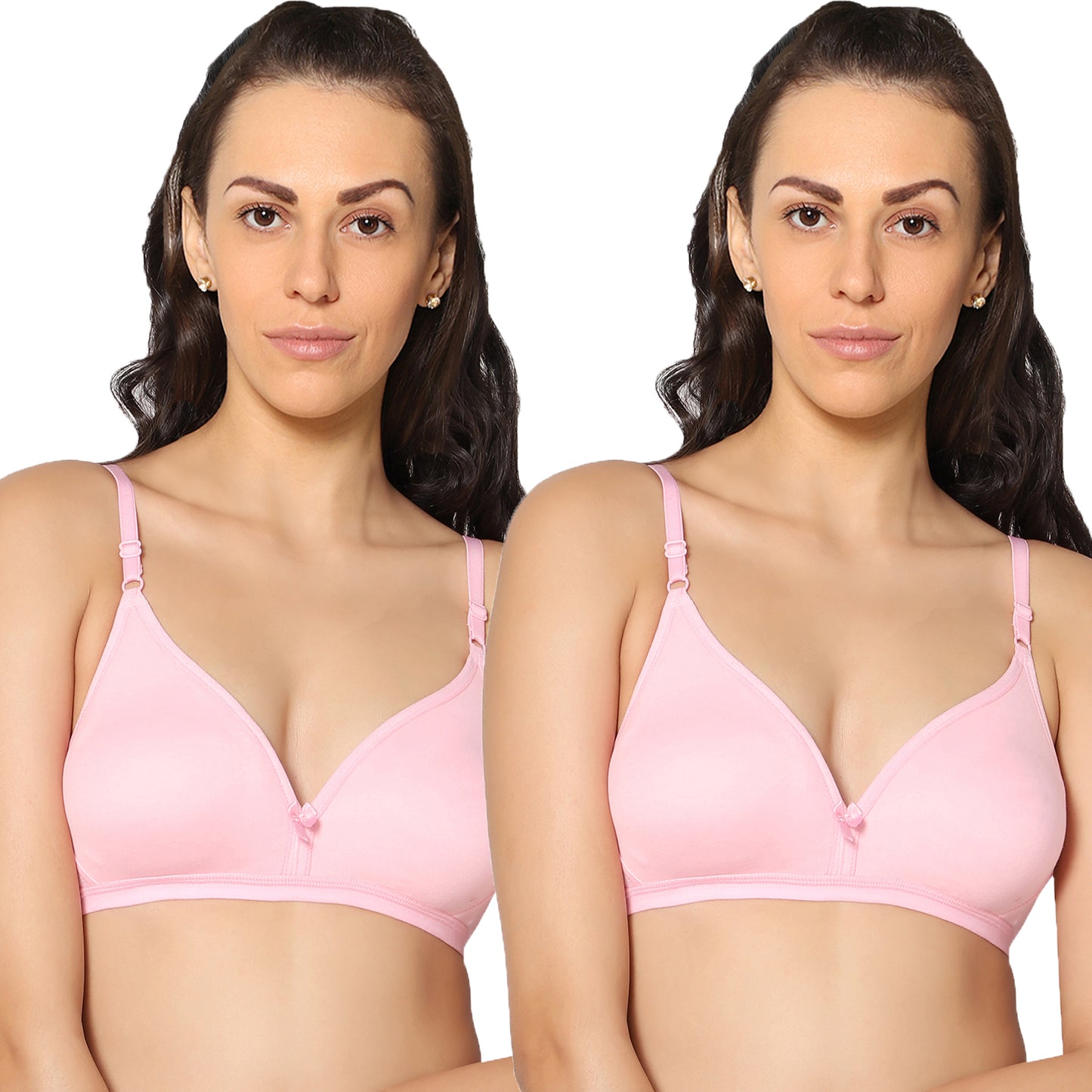 Half Coverage Non Padded Wire Free Everyday Bra Pack Of 2.