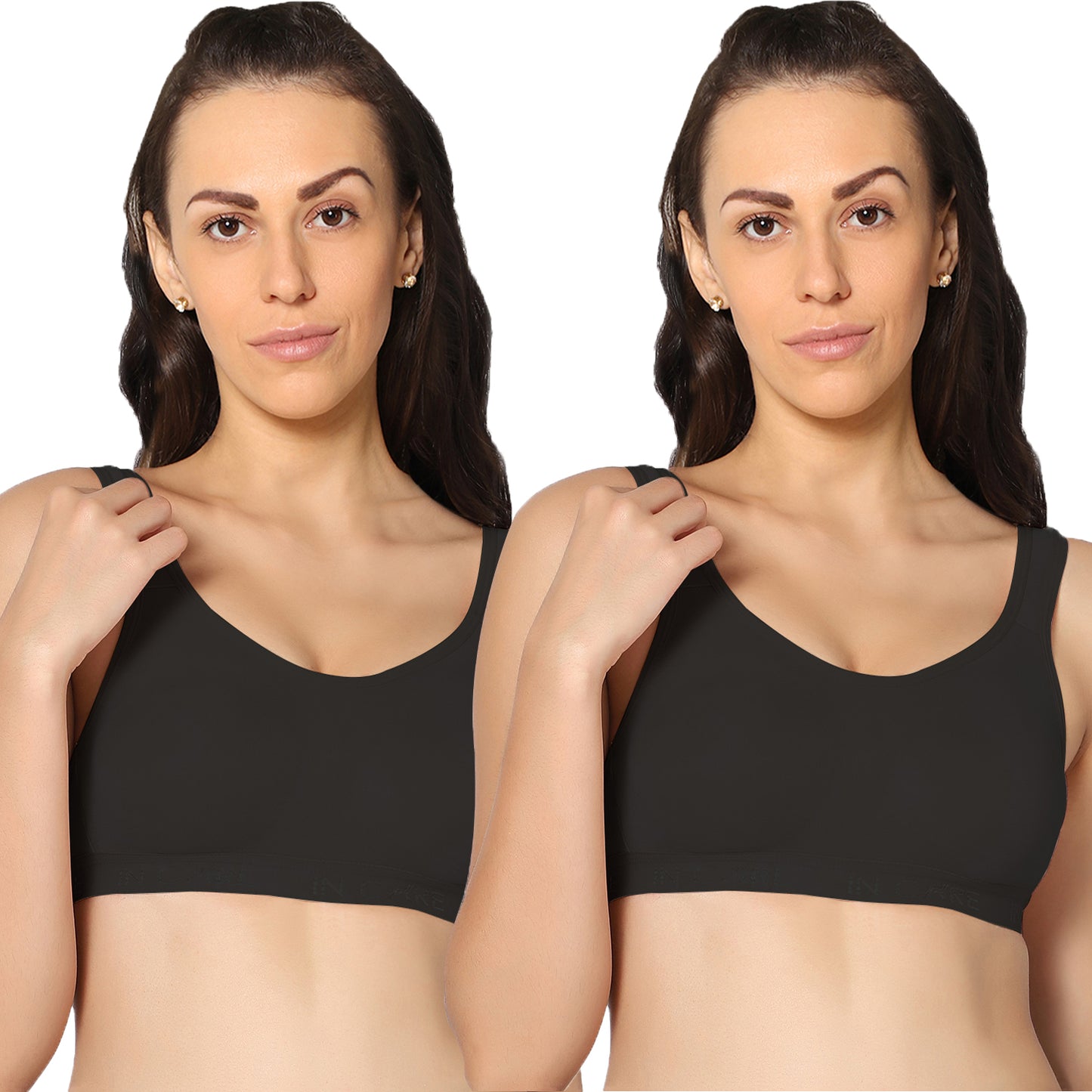 Full Coverage Non Padded All Day Comfort Workout Sports Bra Pack Of 2.