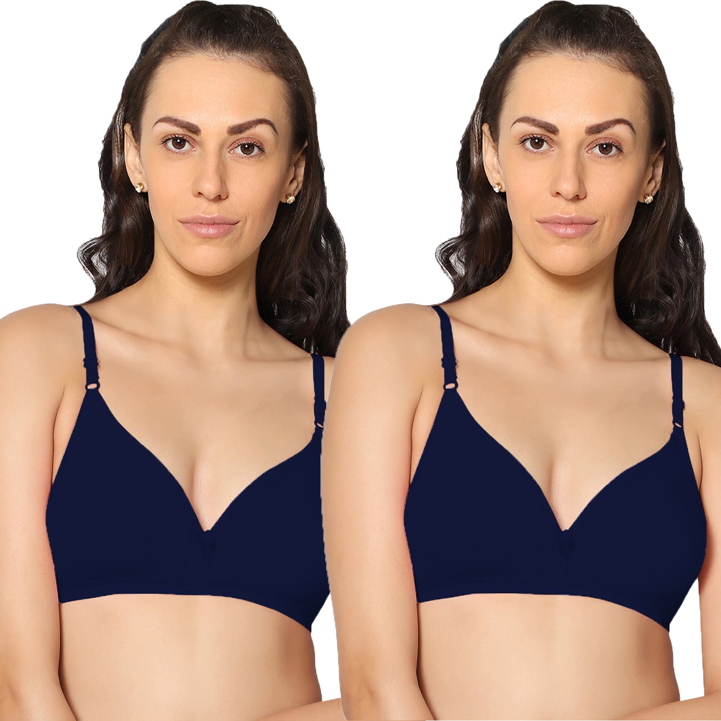 Half Coverage Non Padded Wire Free Everyday Bra Pack Of 2.