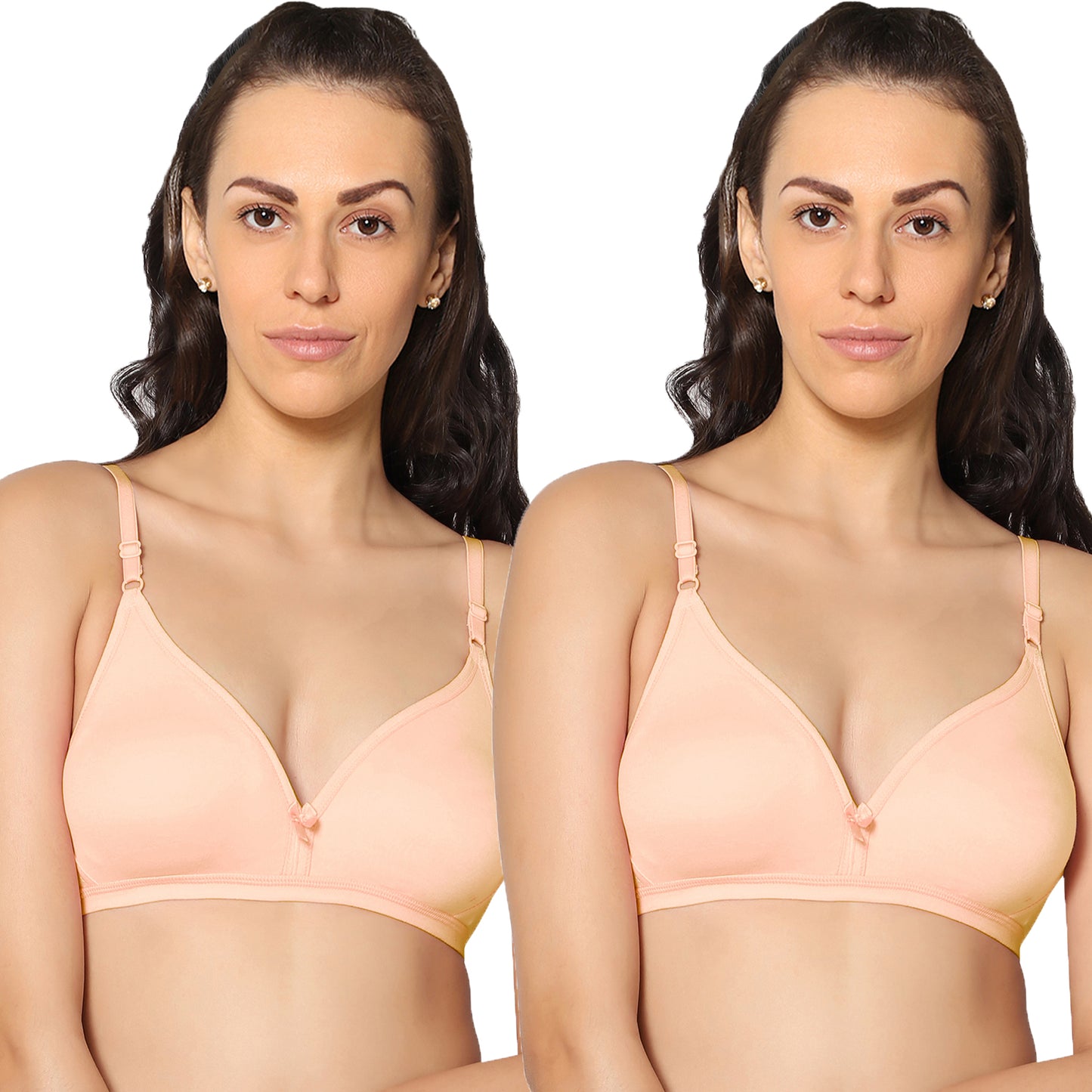 Half Coverage Non Padded Wire Free Everyday Bra Pack Of 2.