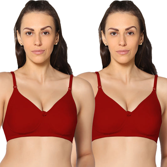 Full Coverage Non Padded Super Combed Cotton Stretch All Day Comfort Bra (Pack Of 2)