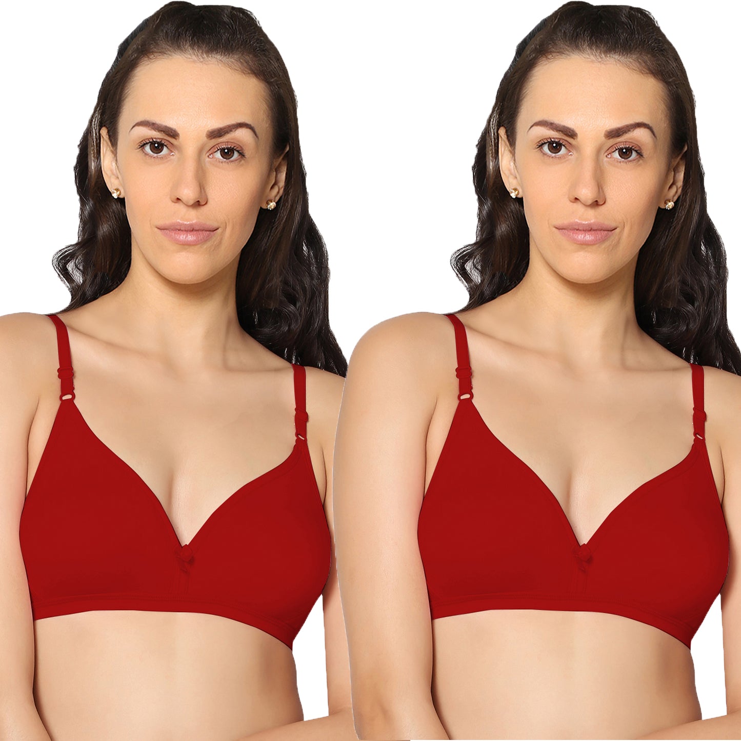 Half Coverage Non Padded Wire Free Everyday Bra Pack Of 2.