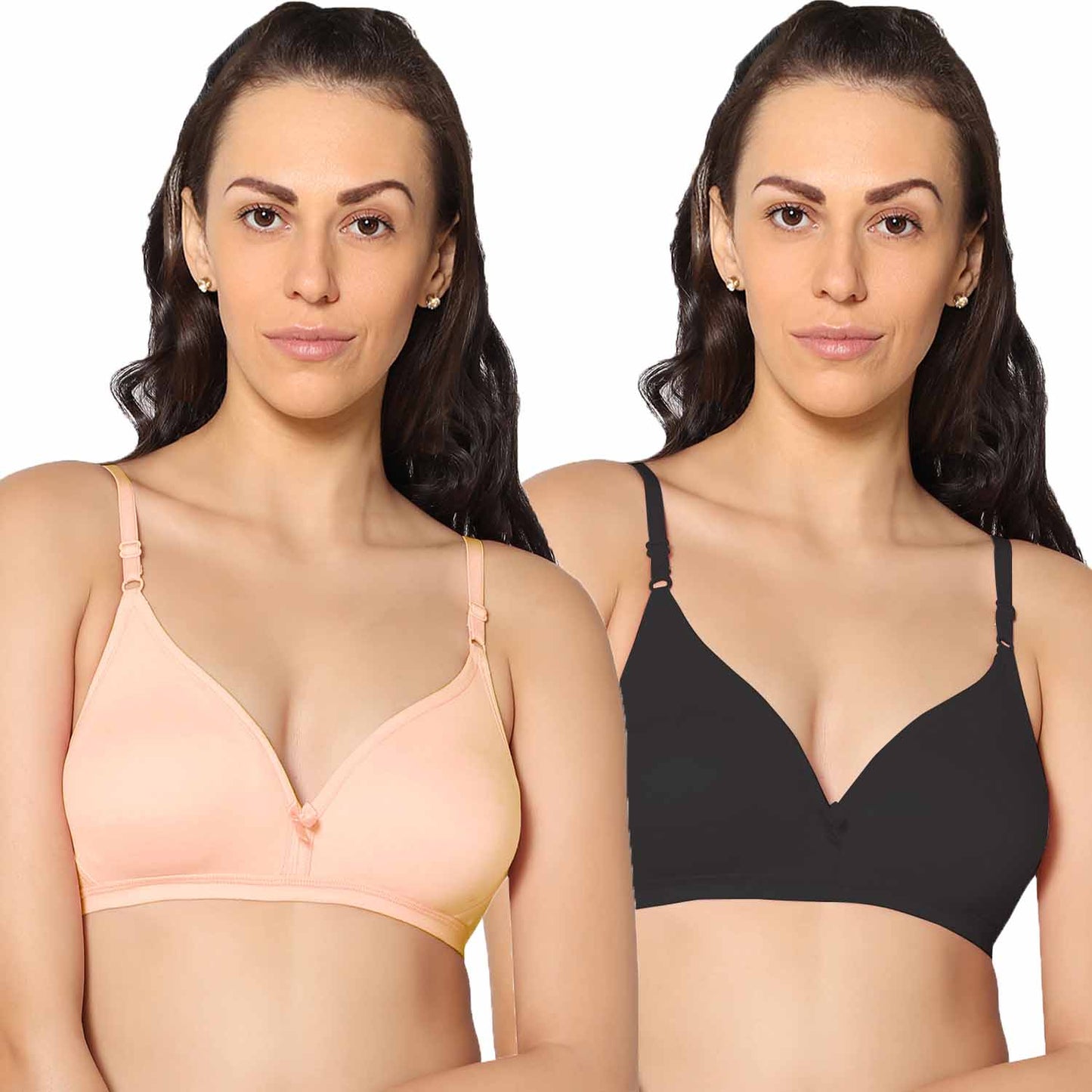 Half Coverage Non Padded Wire Free Everyday Bra Pack Of 2.