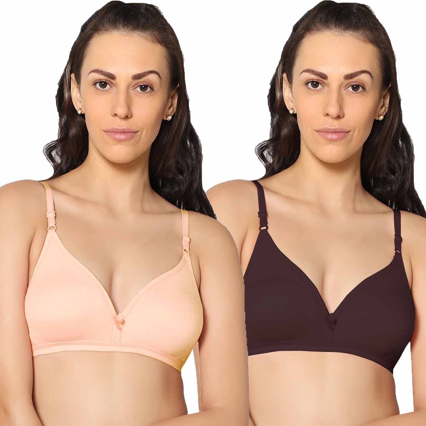 Half Coverage Non Padded Wire Free Everyday Bra Pack Of 2.