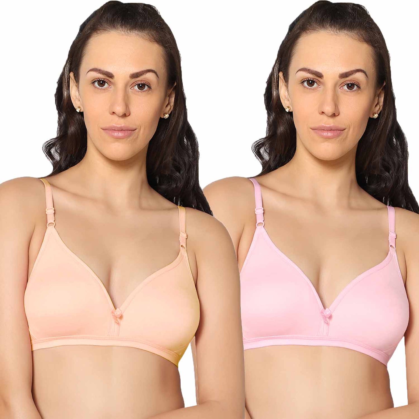 Half Coverage Non Padded Wire Free Everyday Bra Pack Of 2.