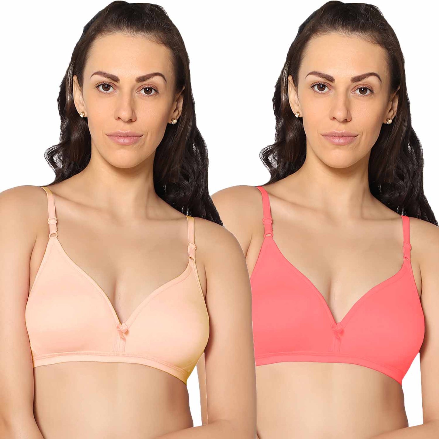 Half Coverage Non Padded Wire Free Everyday Bra Pack Of 2.