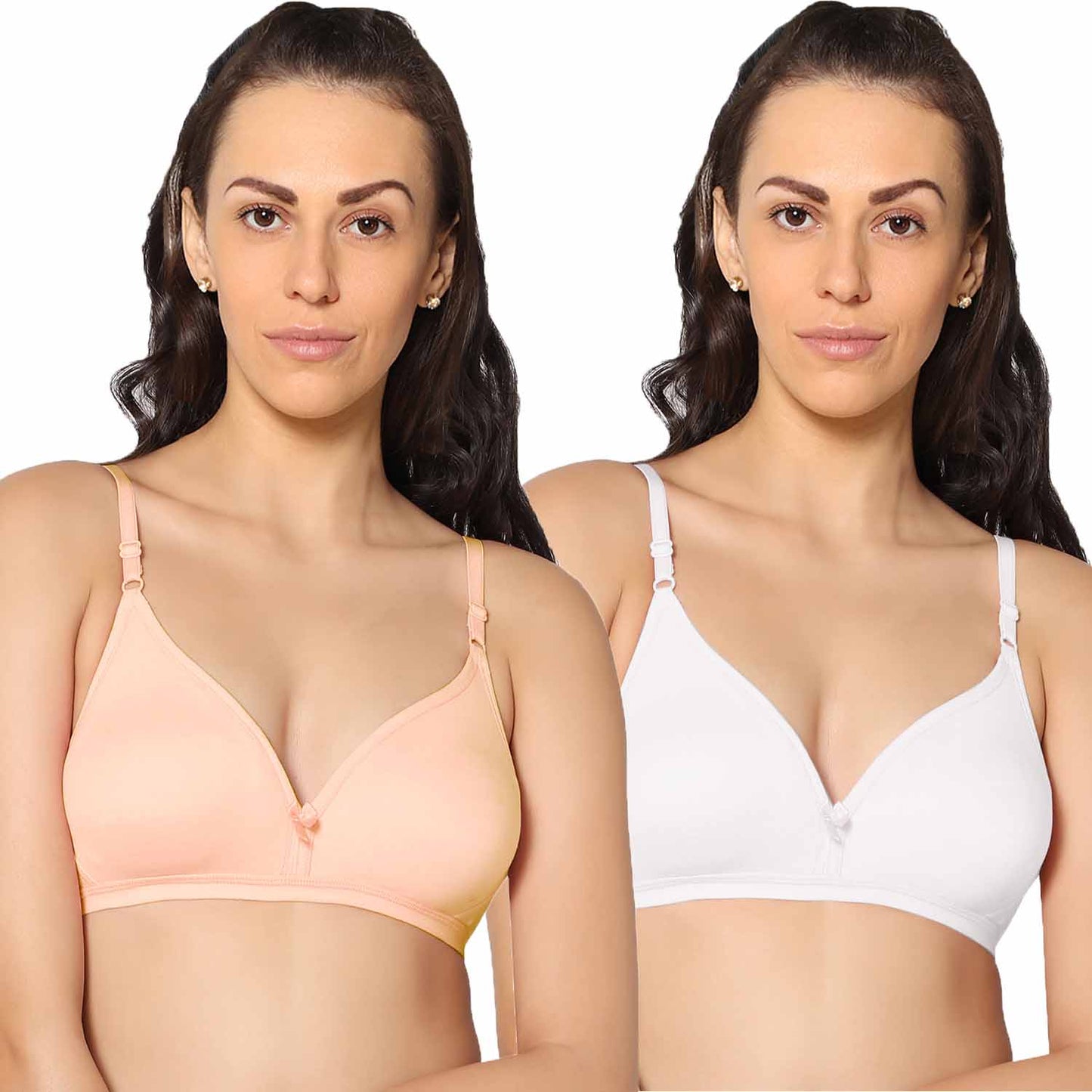 Half Coverage Non Padded Wire Free Everyday Bra Pack Of 2.