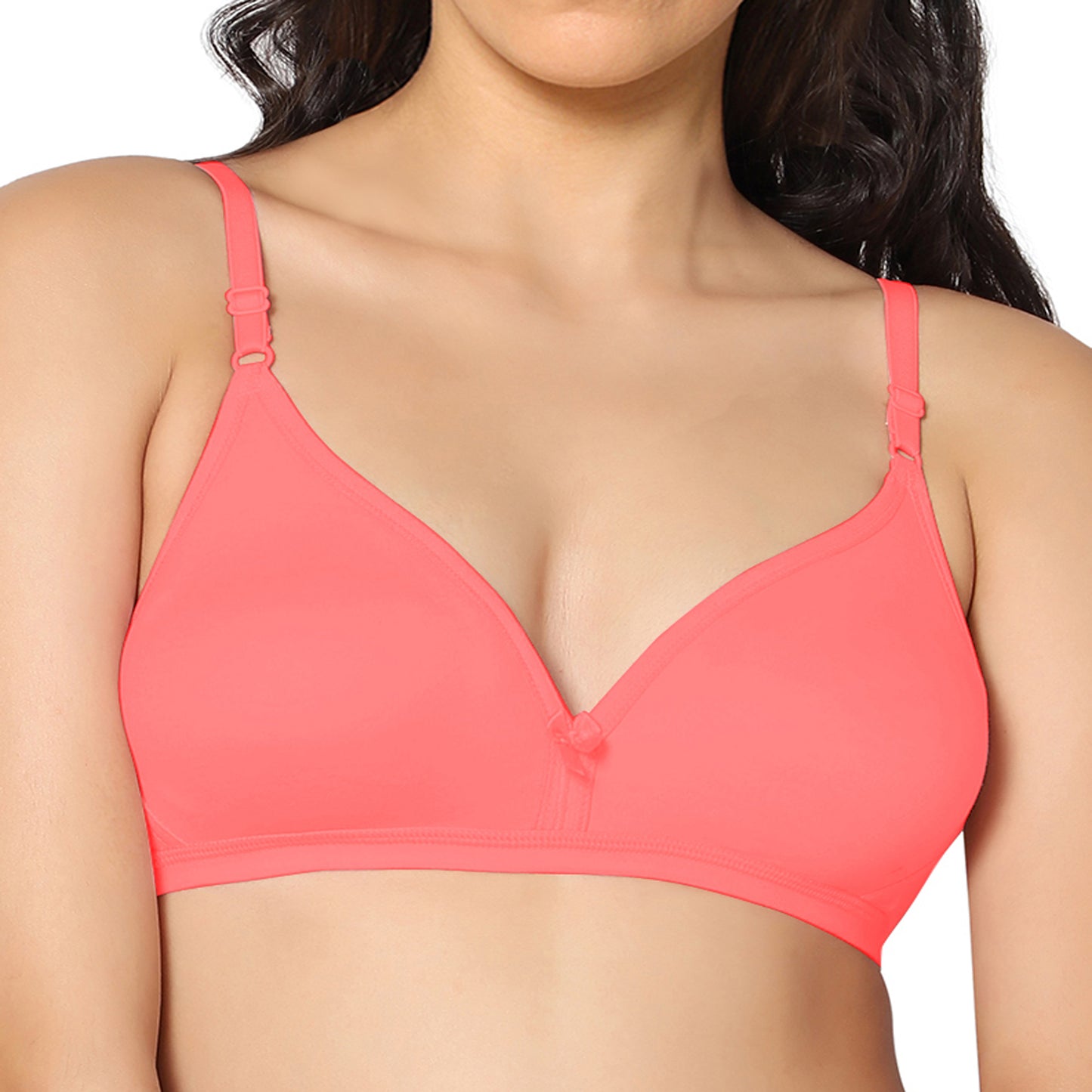 Half Coverage Tomato Non Padded Wire Free Everyday Bra.