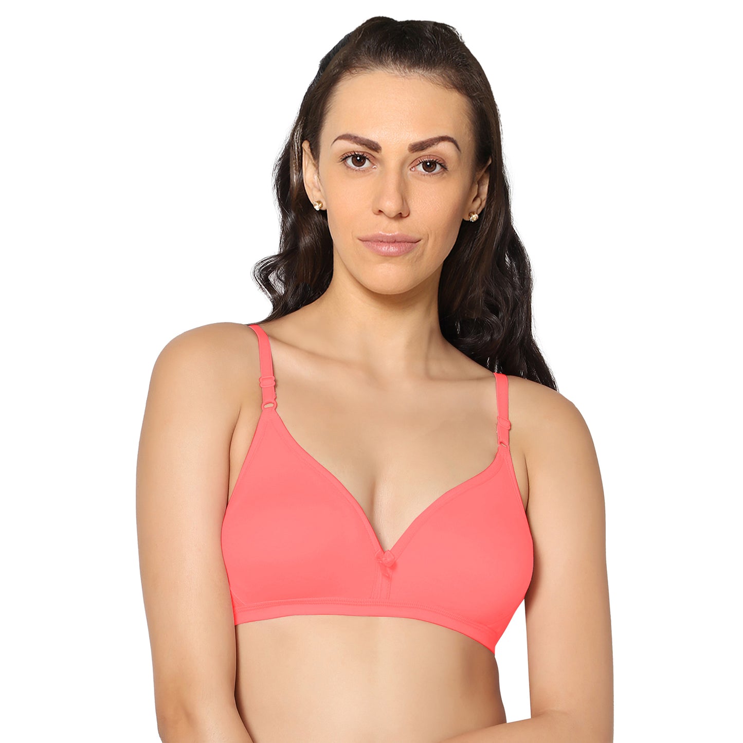 Half Coverage Tomato Non Padded Wire Free Everyday Bra.