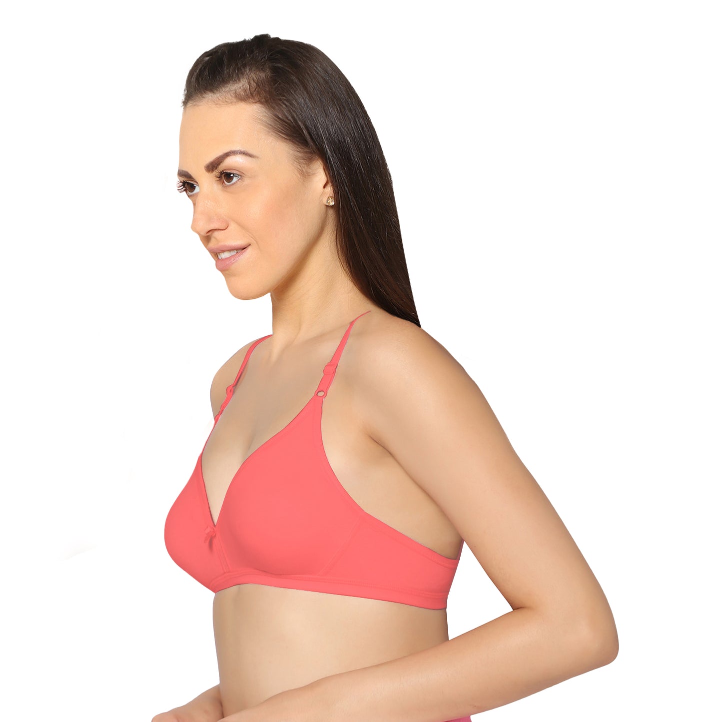 Half Coverage Tomato Non Padded Wire Free Everyday Bra.