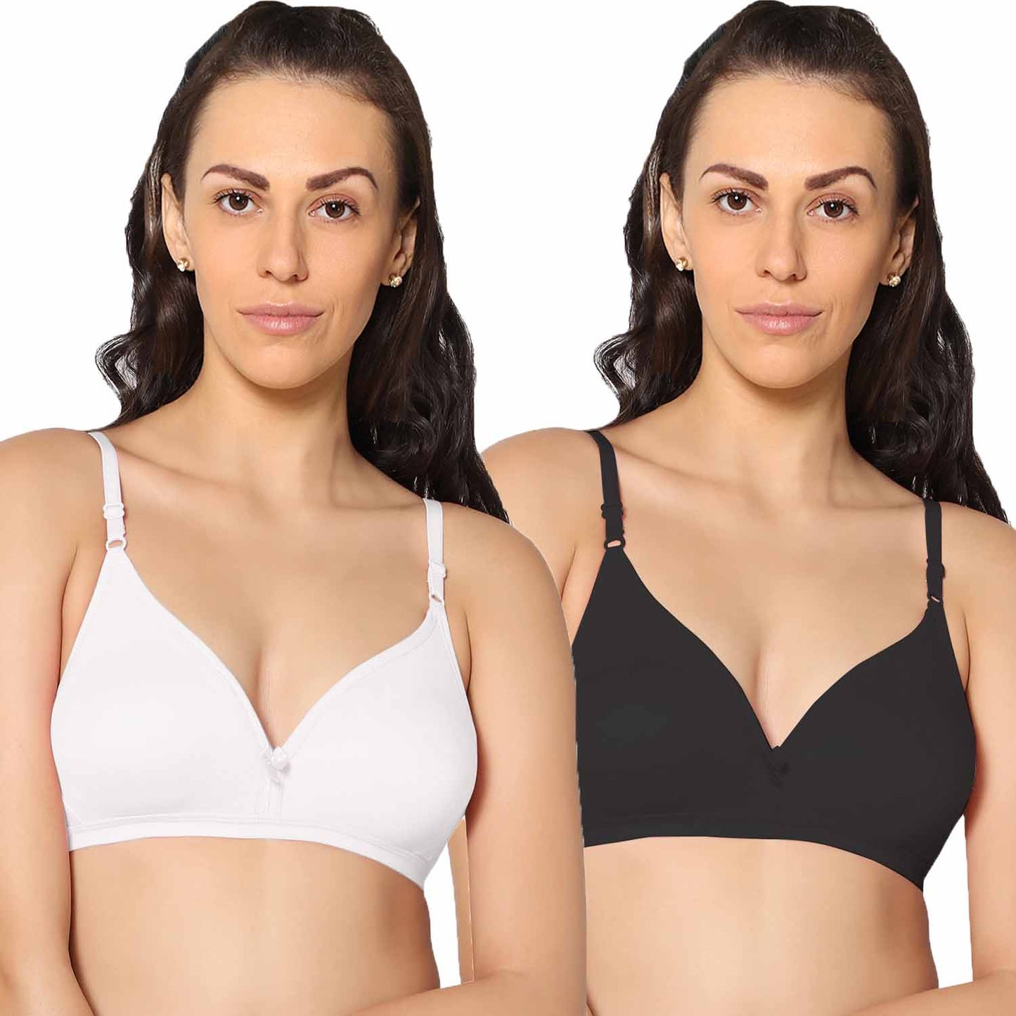 Half Coverage Non Padded Wire Free Everyday Bra Pack Of 2.