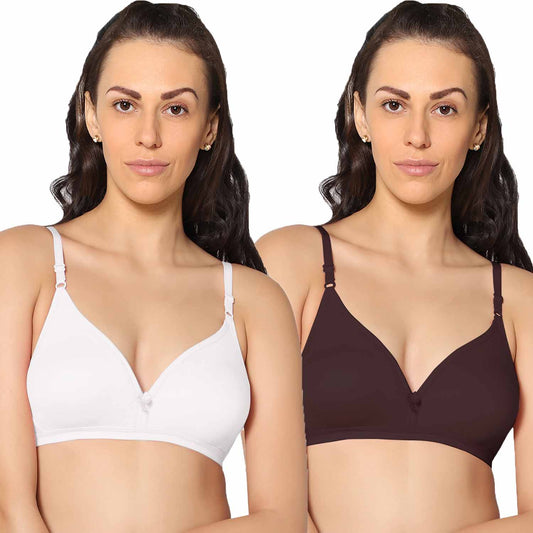 Half Coverage Non Padded Wire Free Everyday Bra Pack Of 2.