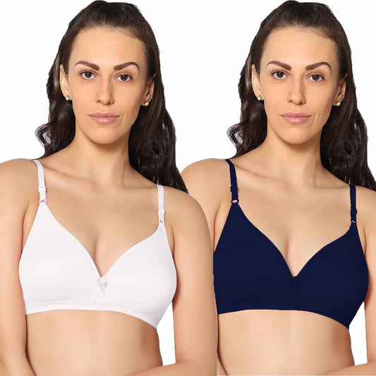 Half Coverage Non Padded Wire Free Everyday Bra Pack Of 2.