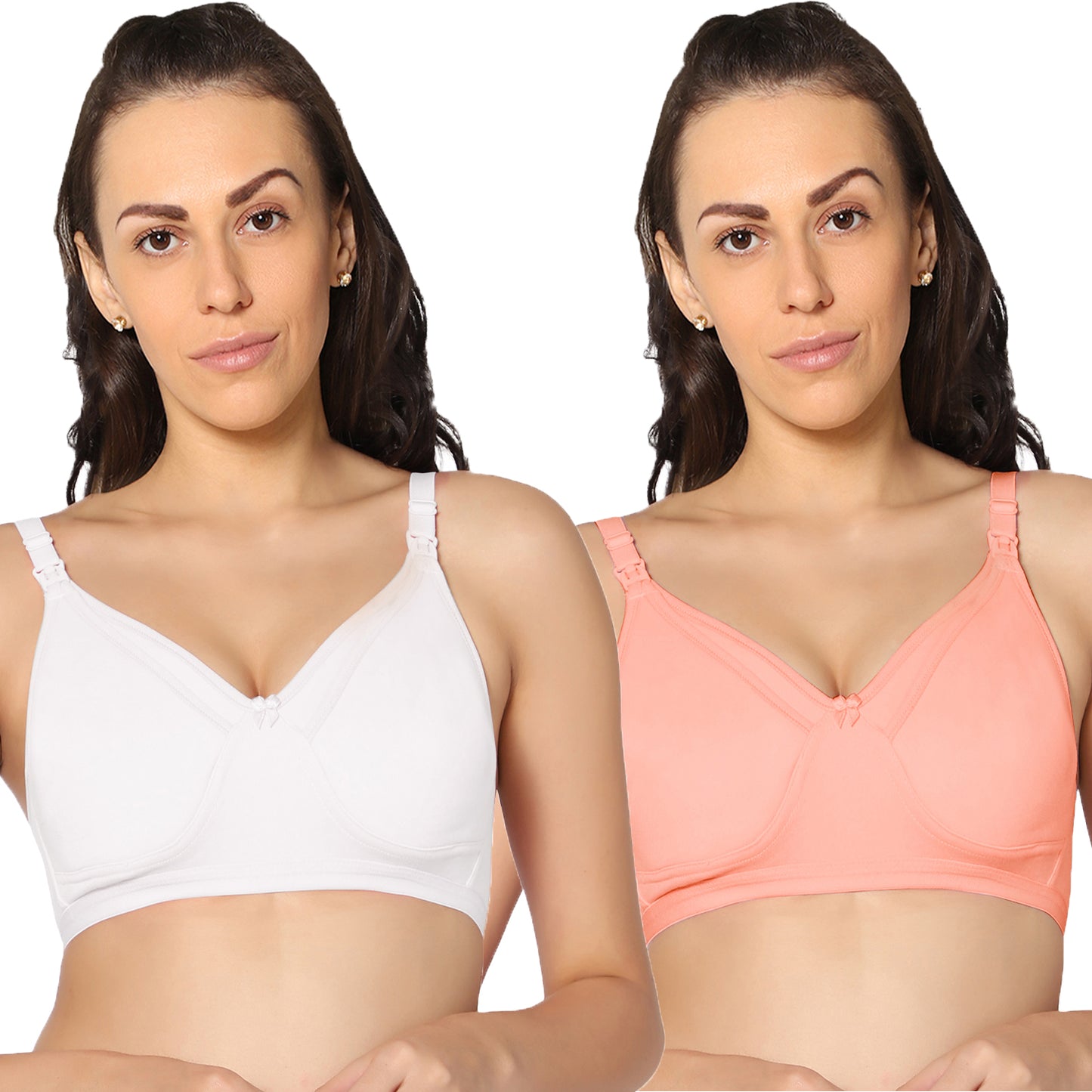 Full Coverage Non Padded All Day Comfort Feeding Bra (Pack Of 2)