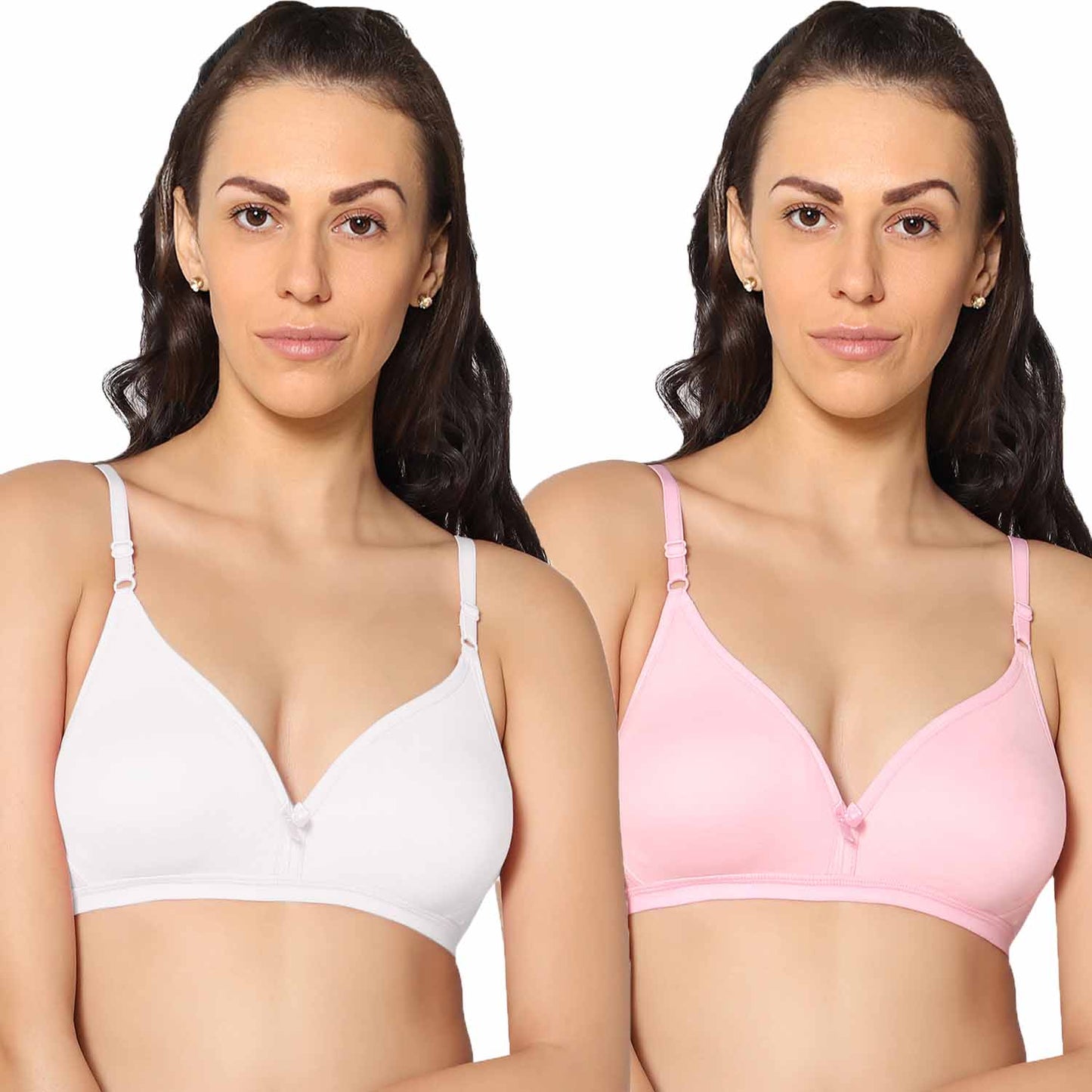 Half Coverage Non Padded Wire Free Everyday Bra Pack Of 2.