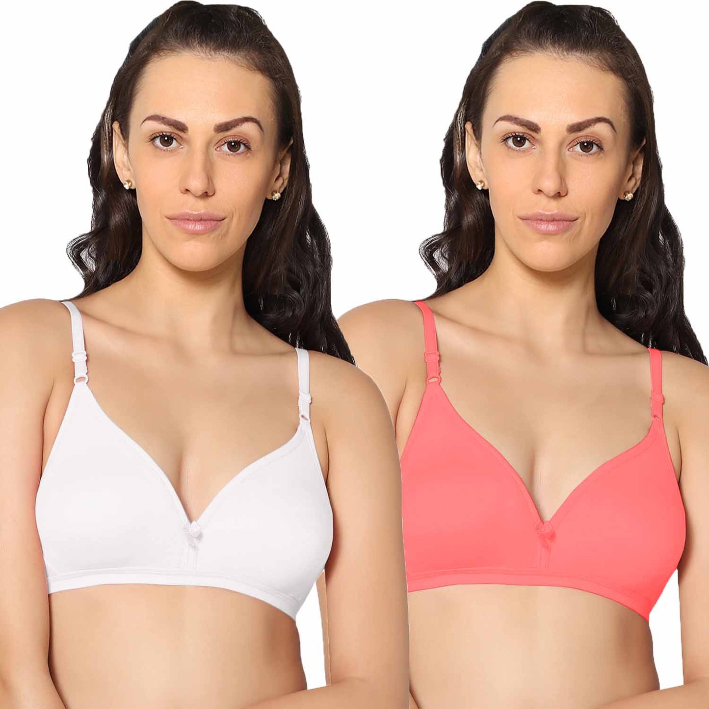 Half Coverage Non Padded Wire Free Everyday Bra Pack Of 2.