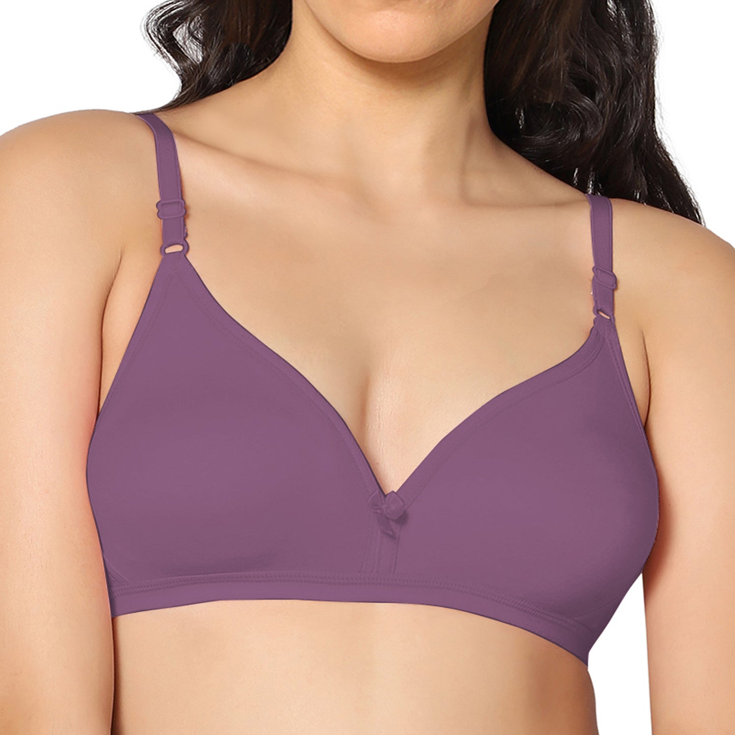 Half Coverage Wine Non Padded Wire Free Everyday Bra.