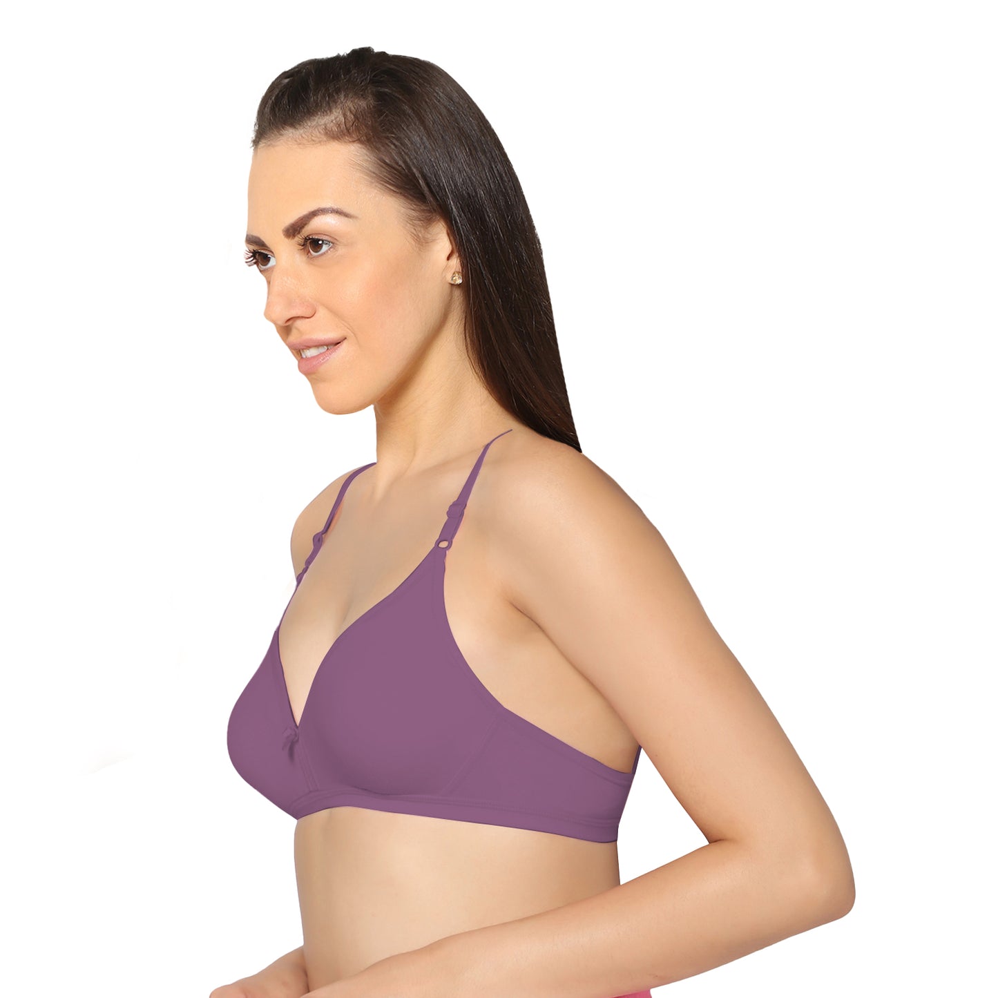 Half Coverage Wine Non Padded Wire Free Everyday Bra.